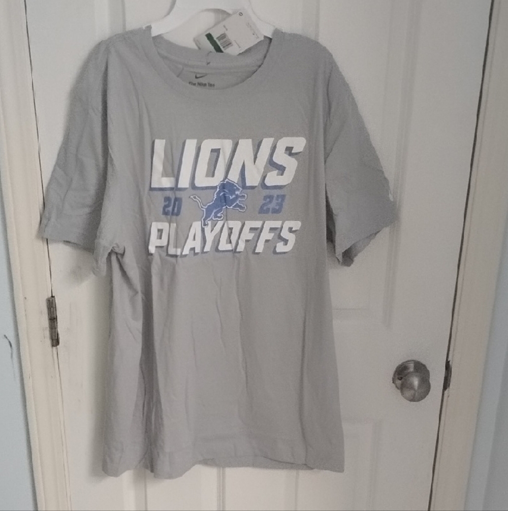 Nike Gray Lions Playoffs Short Sleeve Tee